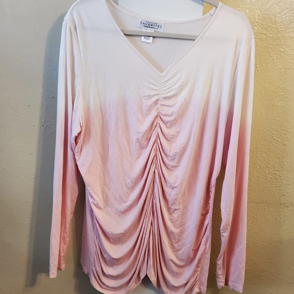 Catalog Favorites Women's Blouse Long Sleeves Womens Ombre Pink